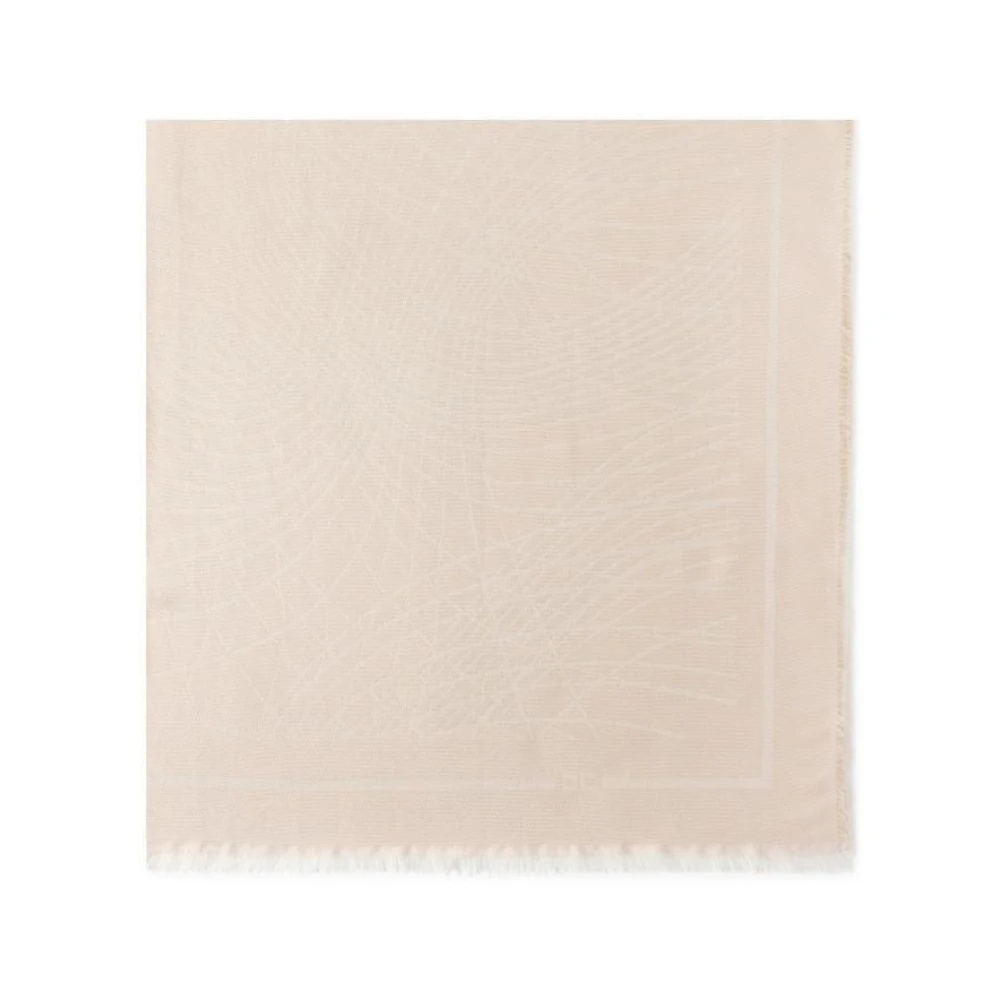 Elisabetta Franchi Beige Scarves, Female, One Size, Foulard Scarf With Lurex