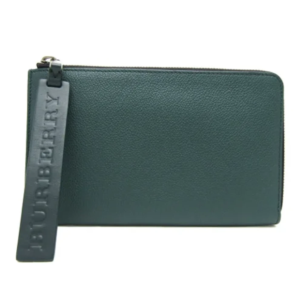 Burberry Vintage Pre-owned Leather clutches Green Dames