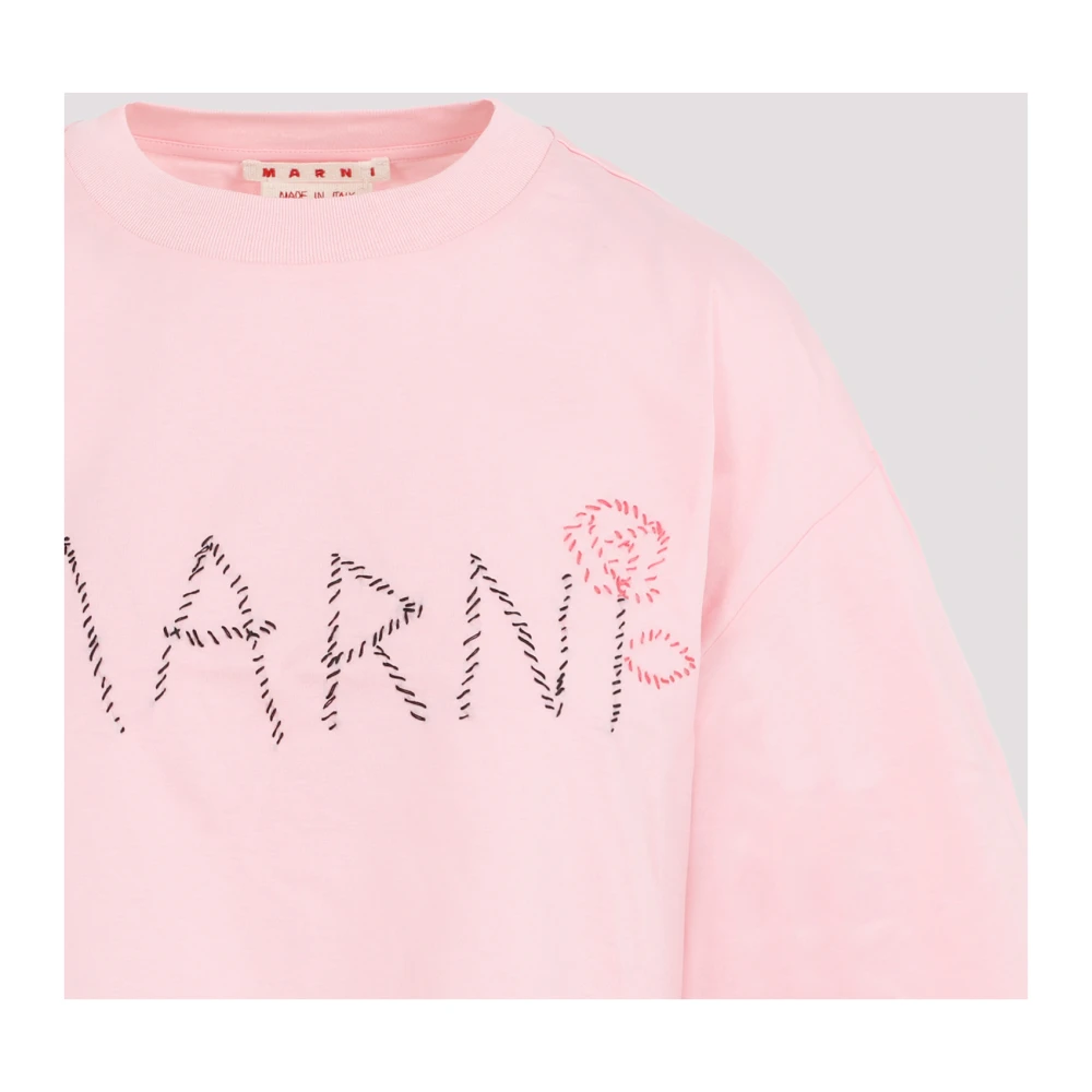 Marni Katoenen Crop Shirt in Magnolia Pink Dames