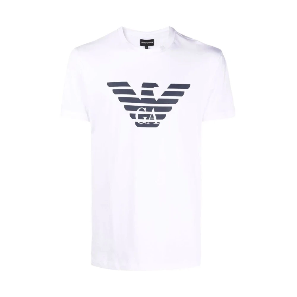 Emporio Armani Eagle Logo Katoenen T-shirt White Heren