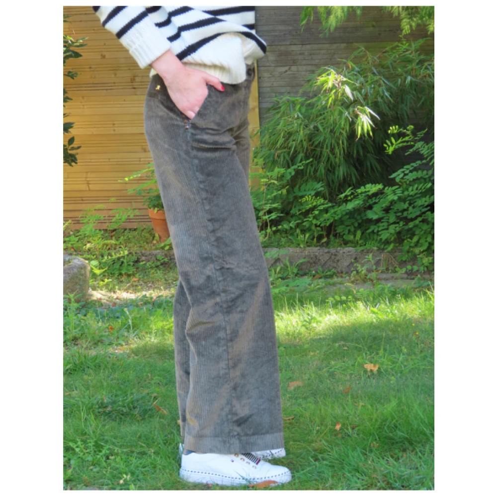 Mason's Wijde Corduroy Broek Green Dames