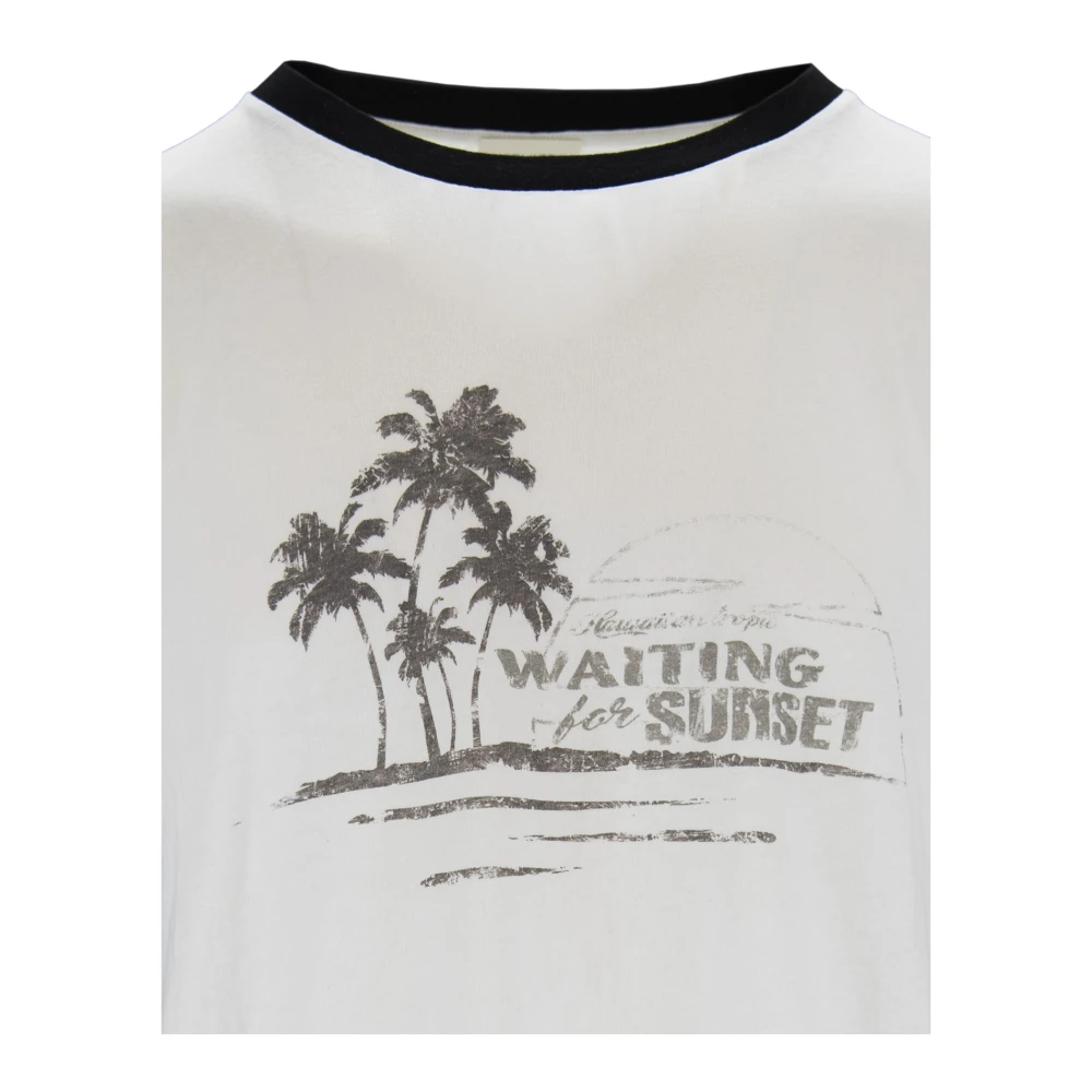 Saint Laurent T-shirt van katoen met grafische print White Heren