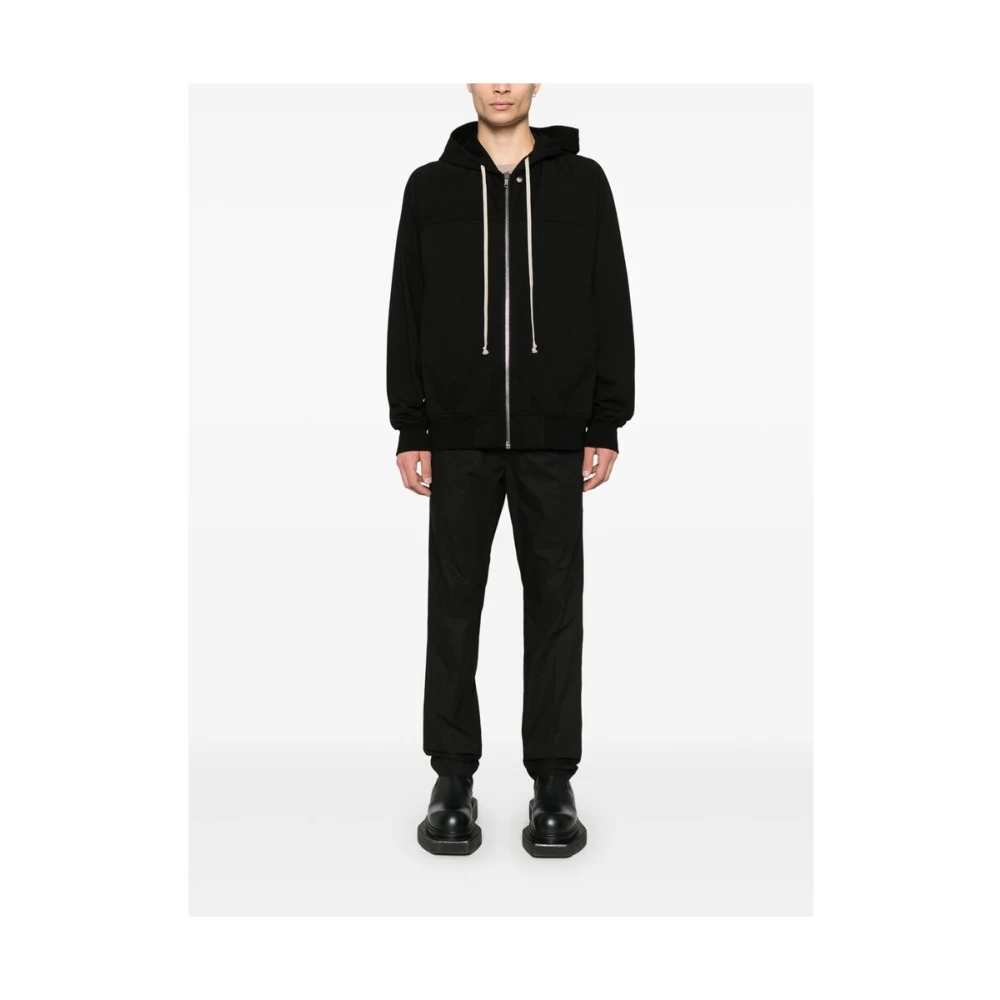 Rick Owens Zwarte sweatshirt met rits en zakken Black Heren