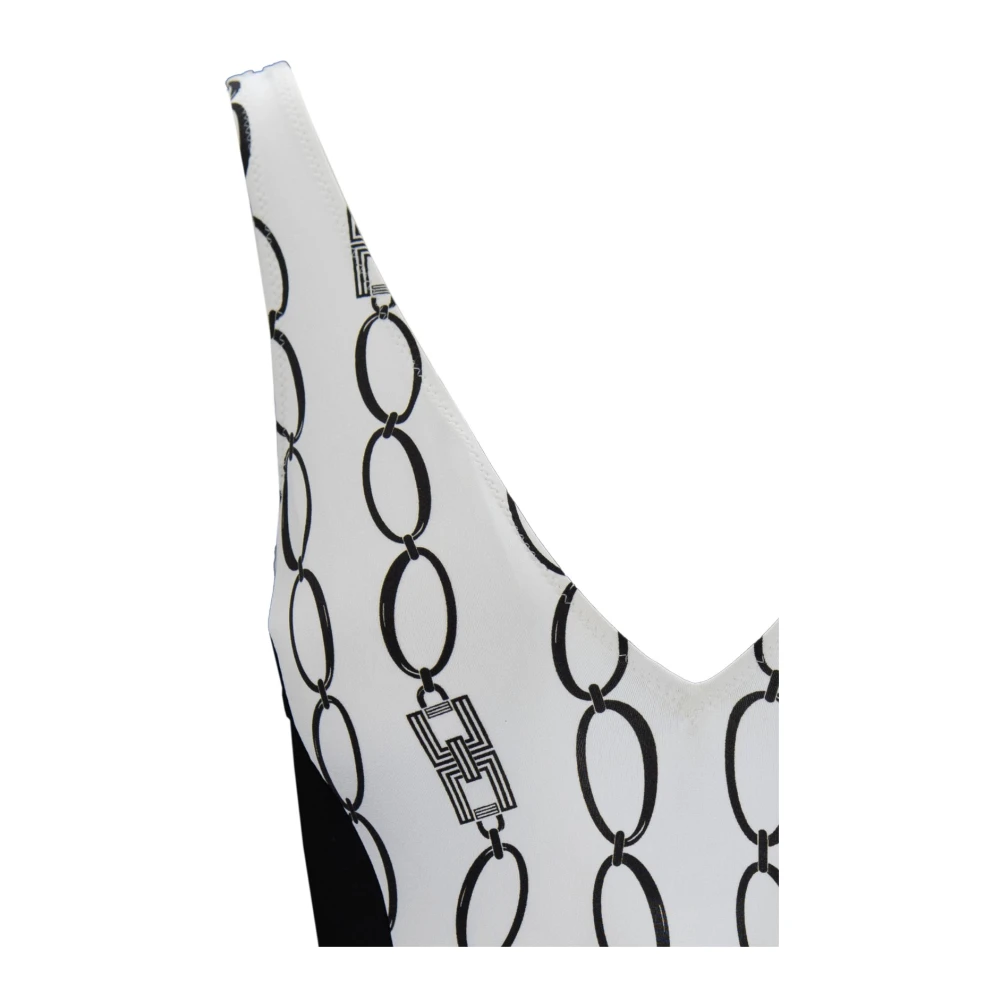 Elisabetta Franchi Eendelig badpak met V-hals White Dames