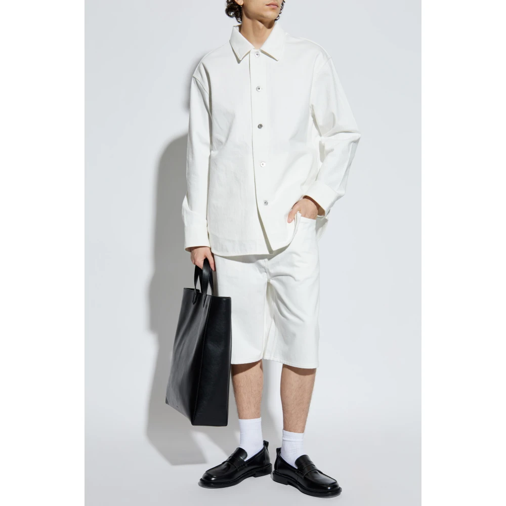 Jil Sander Bermuda shorts met logo White Heren