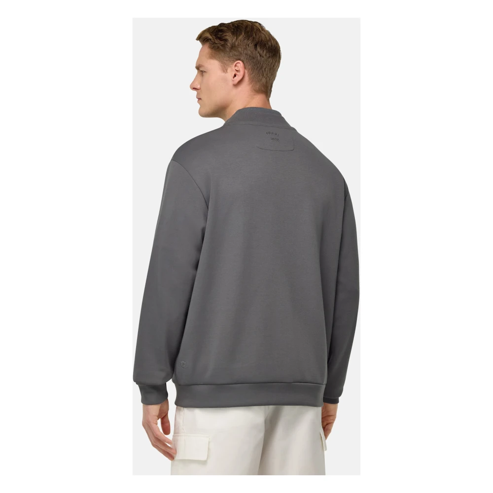 Boggi Milano Katoenen Cardigan Sweater Gray Heren