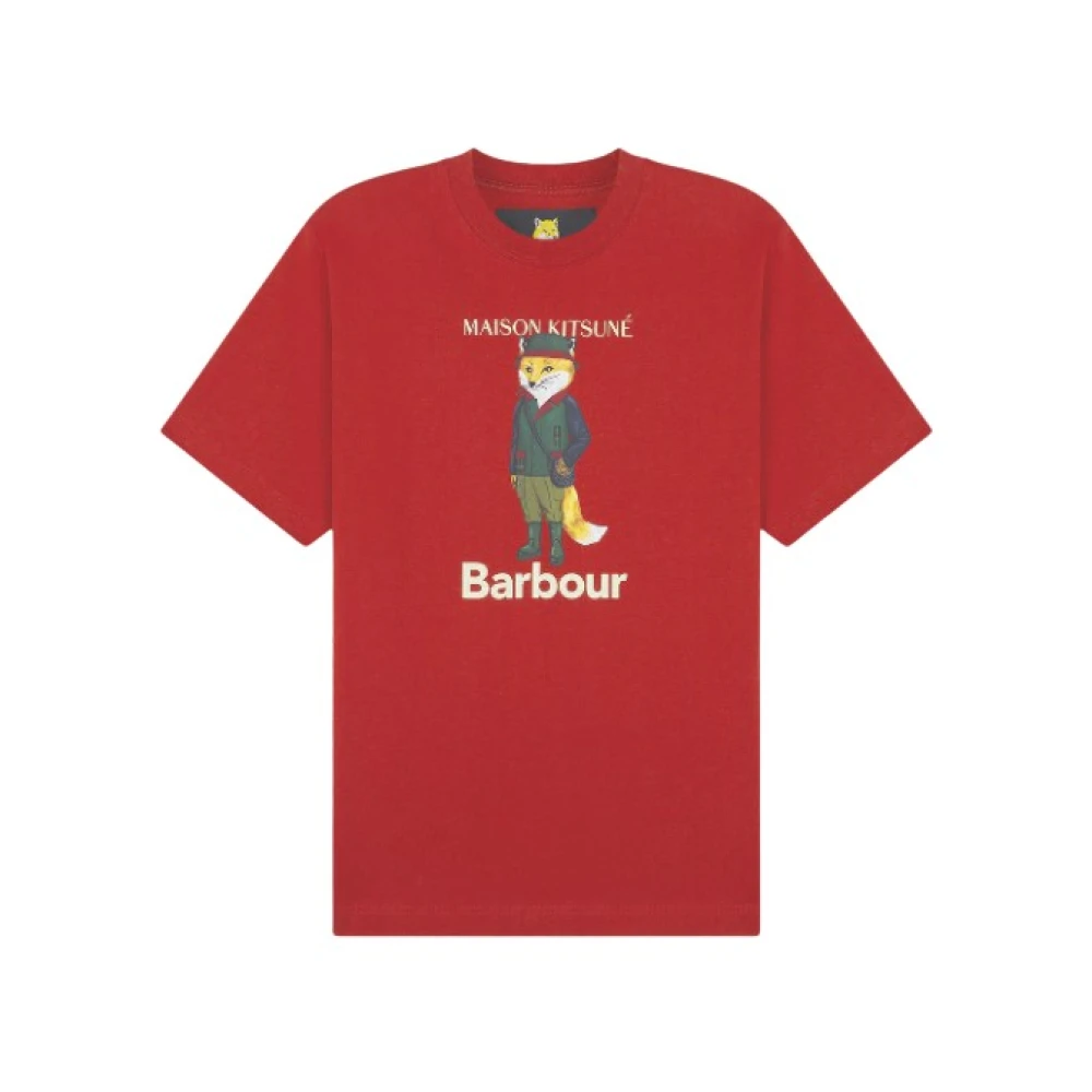 Barbour Maison Kitsuné Beaufort Fox T-Shirt Red Heren