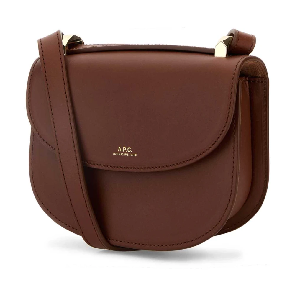 A.p.c. Mini Karamel Leren Crossbody Tas Brown Dames