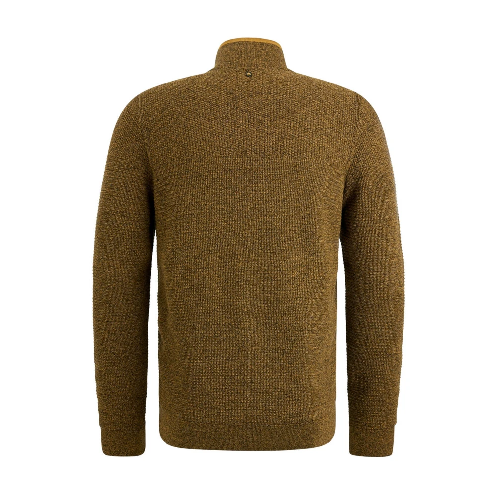 PME Legend Halve rits katoen mouline trui Brown Heren