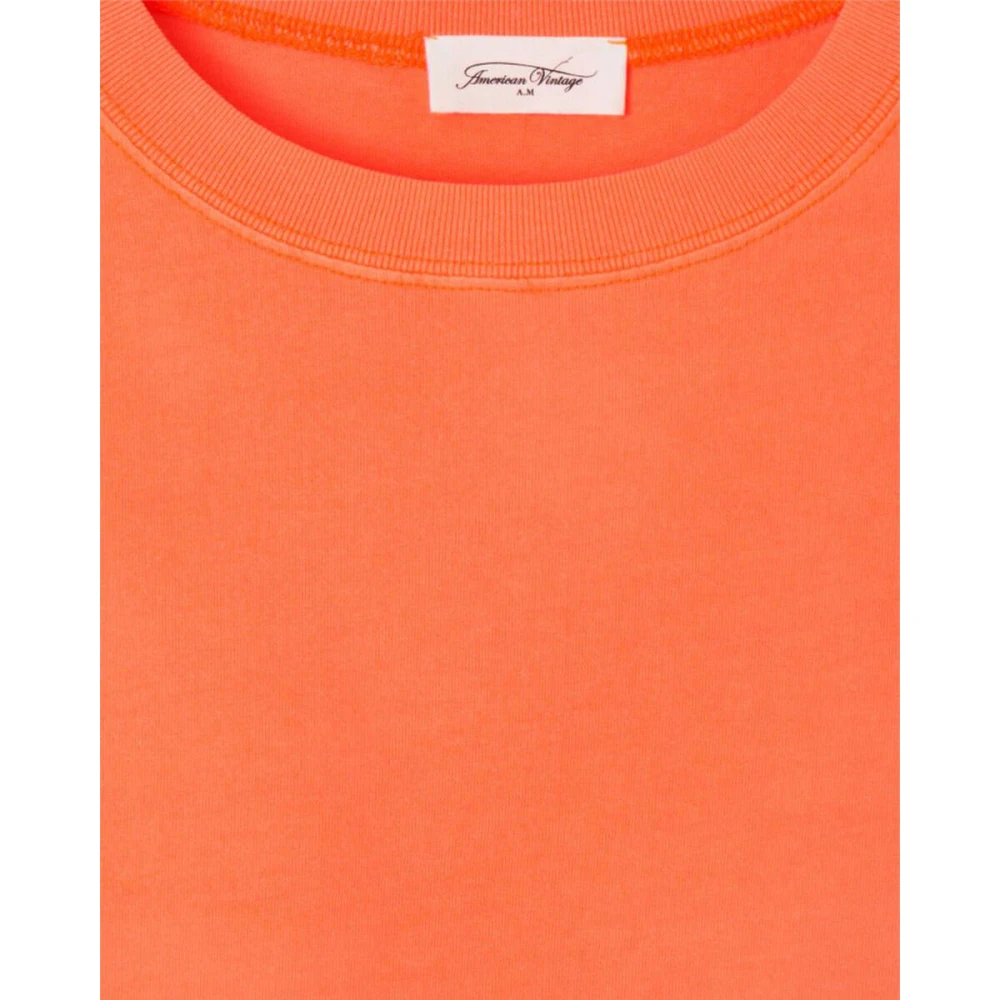 American vintage Klassiek Ronde Hals T-shirt Orange Dames