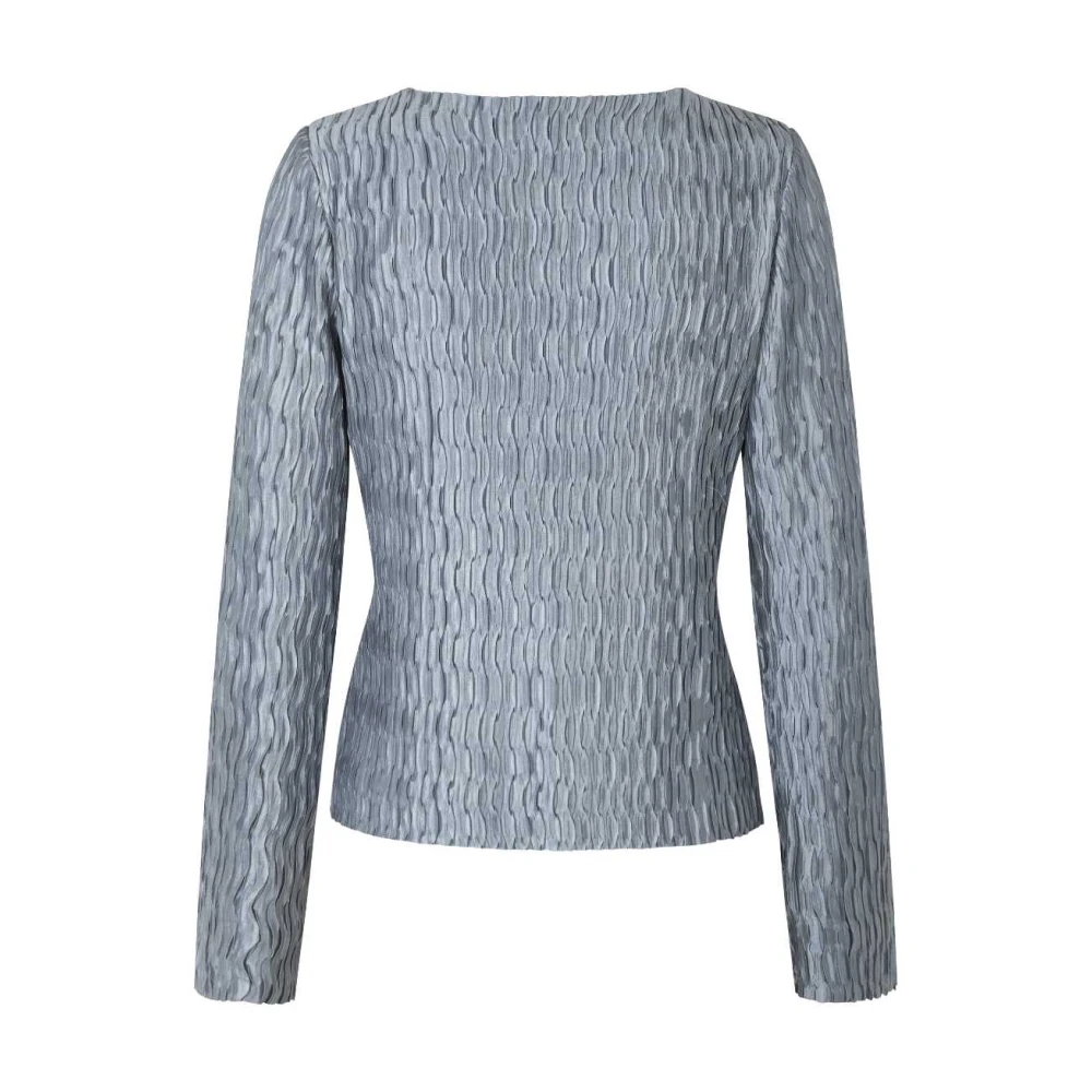 MbyM Gestructureerde Blauwe Blouse Azuria Blue Dames