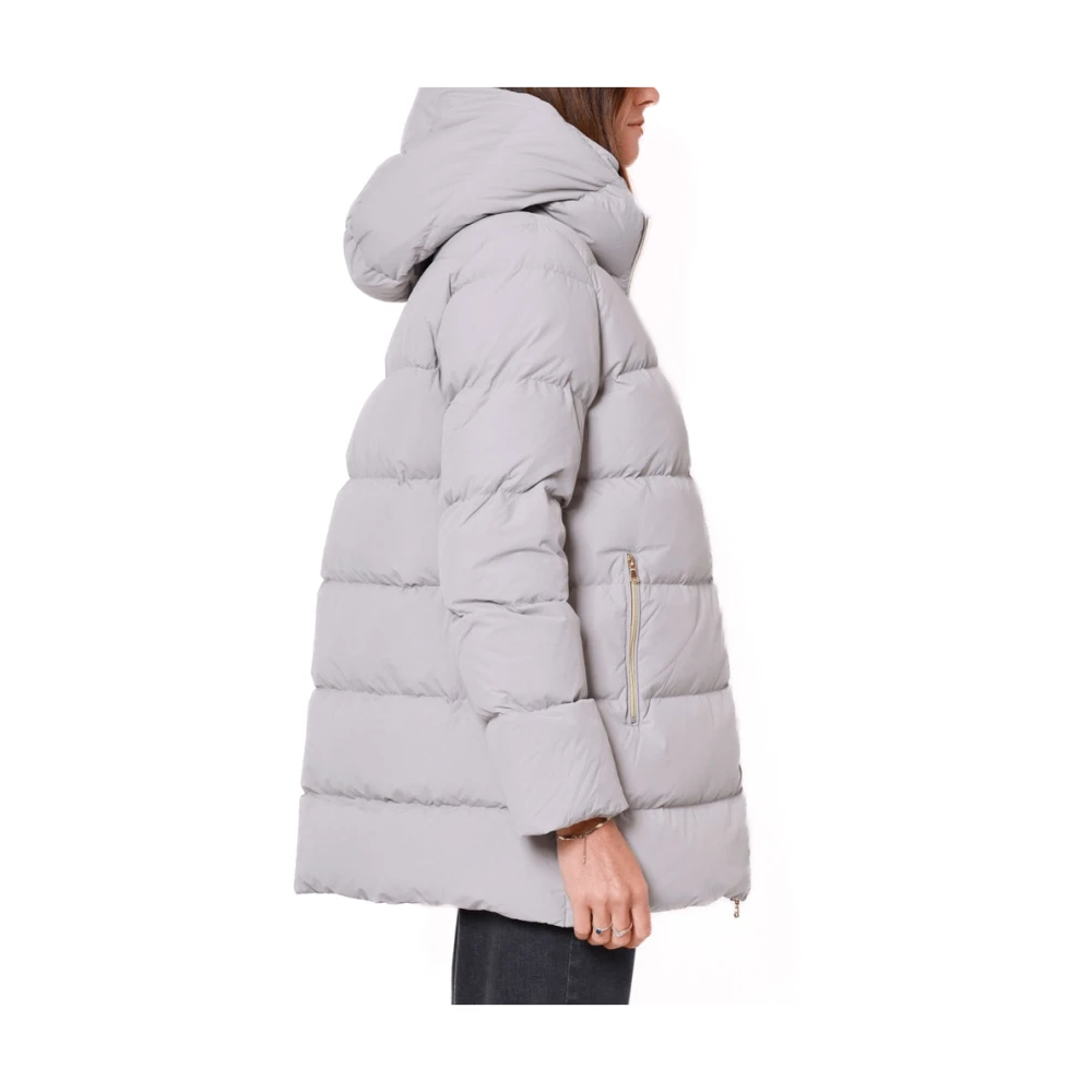 Emme DI Marella Grijze Gewatteerde Damesjas met Capuchon Gray Dames