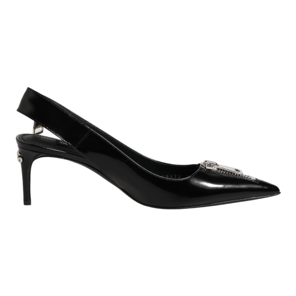 Dolce & Gabbana Women's Black Pumps, 4 Uk, Lollo Slingbacks