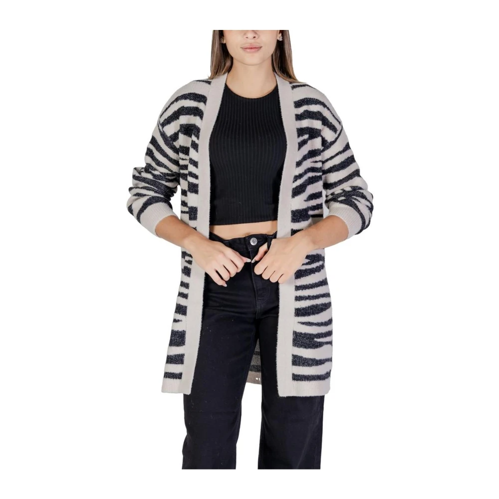 Jacqueline de Yong Gebreide Vest Herfst Winter Collectie Gray Dames