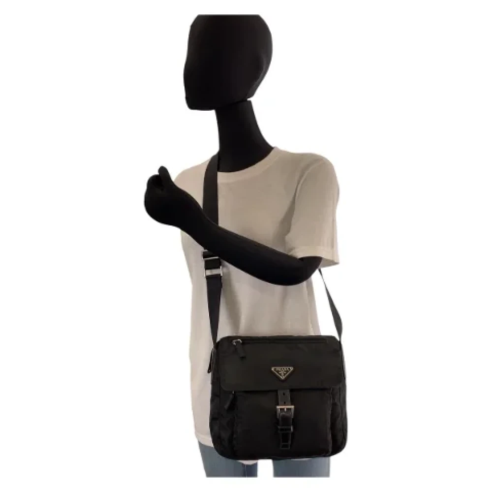 Prada Vintage Pre-owned Canvas prada-bags Black Dames