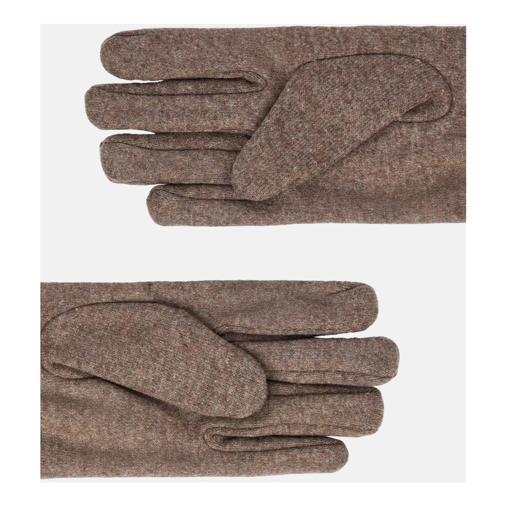 Boggi Milano Wollige Jersey Handschoenen Brown Heren