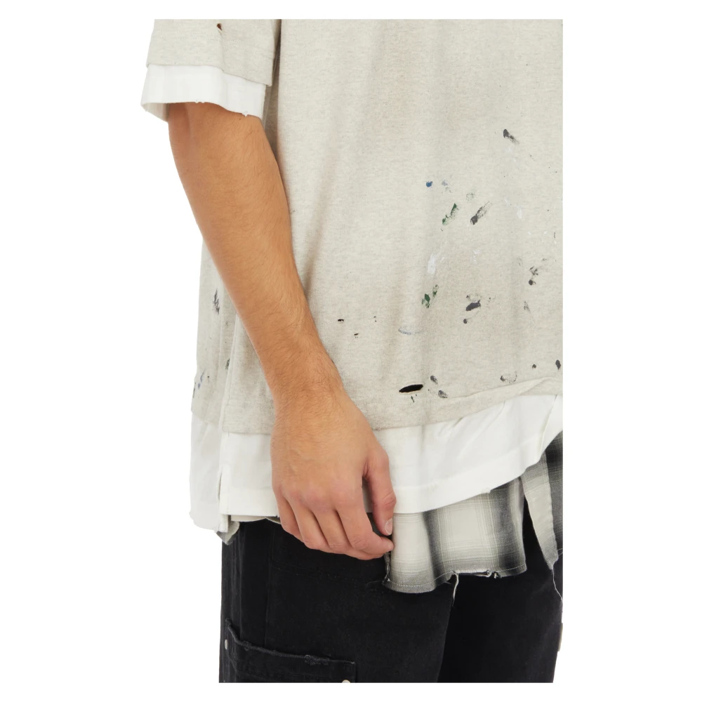 Mihara Yasuhiro Katoenen Drielaagse T-Shirt White Heren