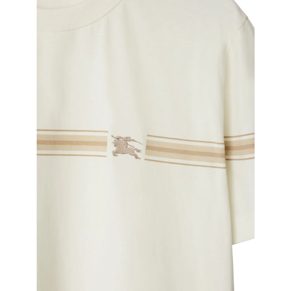 Burberry Witte katoenen T-shirt met Equestrian Knight Design White Heren