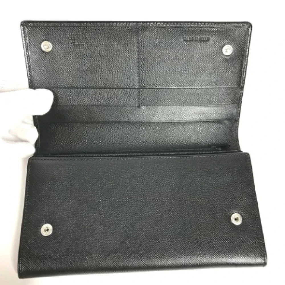 Prada Vintage Pre-owned Leather wallets Black Dames