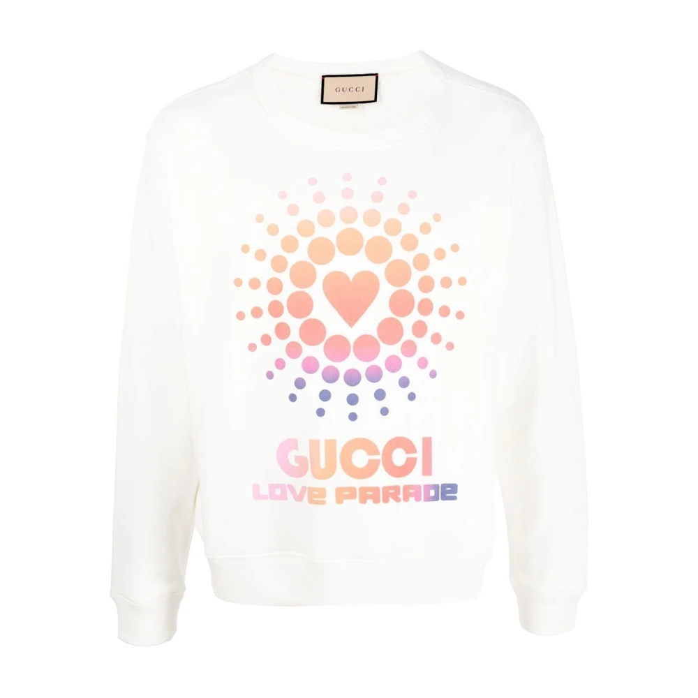 Gucci Vit Love Parade Heart Sun Sweater White, Herr