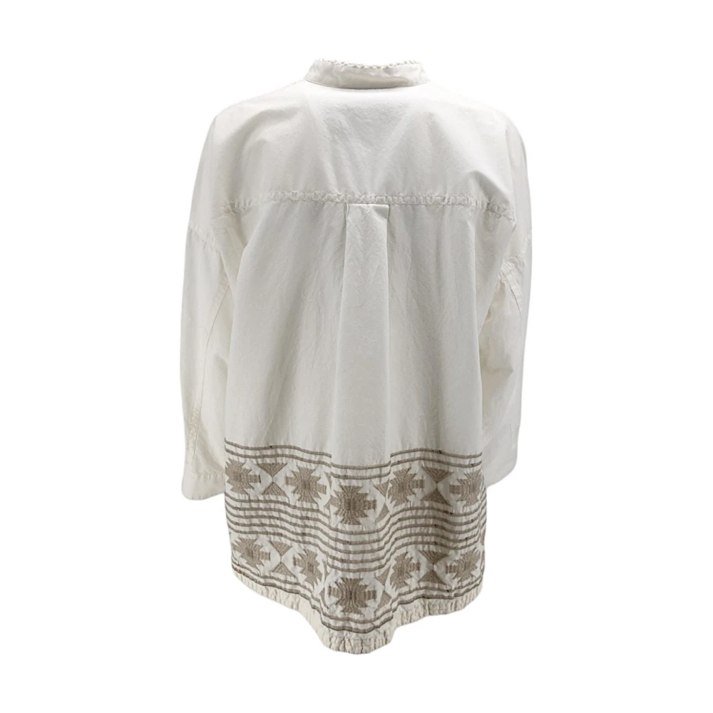 bazar deluxe Ivoor Overhemd met Borduursel en Pailletten Beige Dames