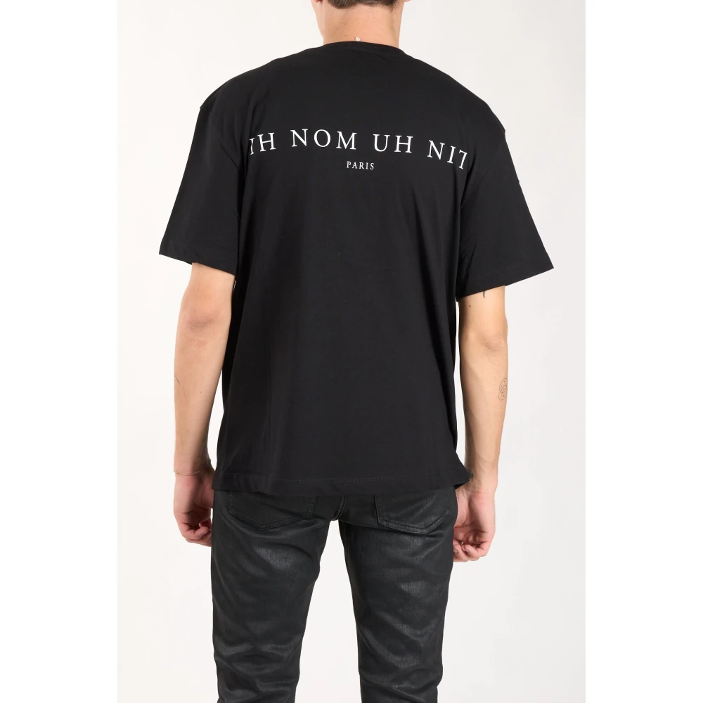 IH NOM UH NIT Bloemen T-shirt met ronde hals Black Heren
