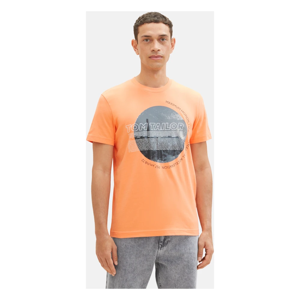 Tom Tailor Urban Flair Foto Print T-Shirt Orange Heren