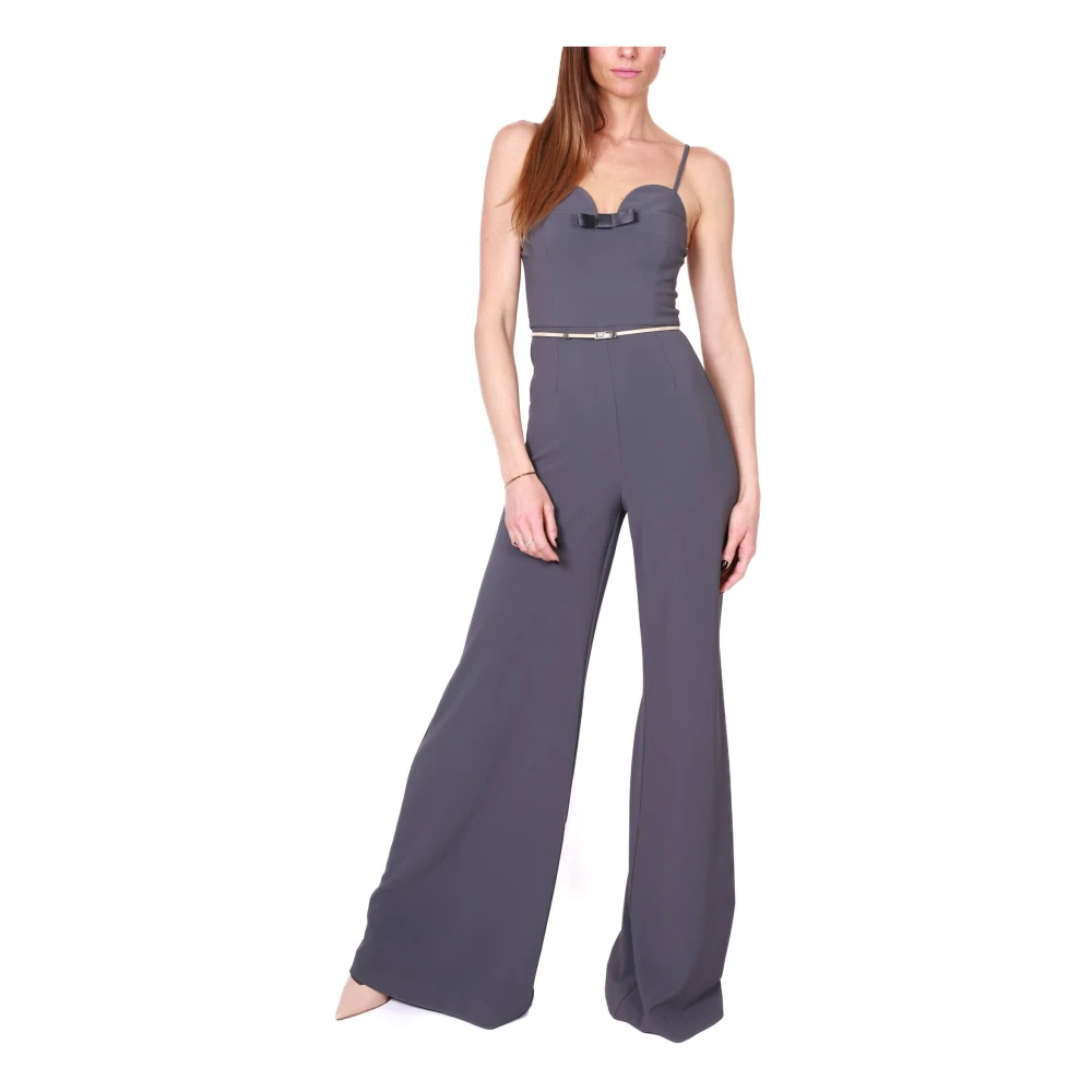 Elisabetta Franchi Elegante jumpsuit met dunne bandjes in grijs Gray Dames