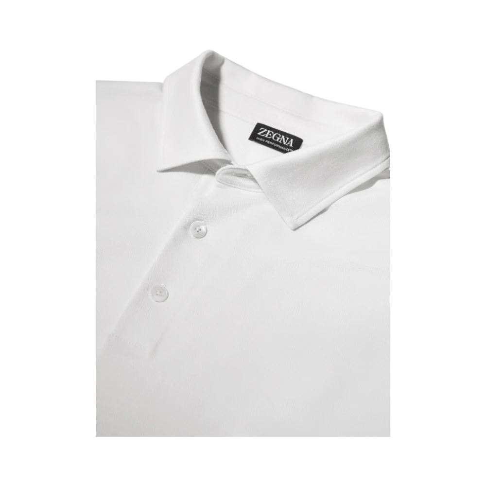Ermenegildo Zegna Witte Linnen Korte Mouw Polo White Heren
