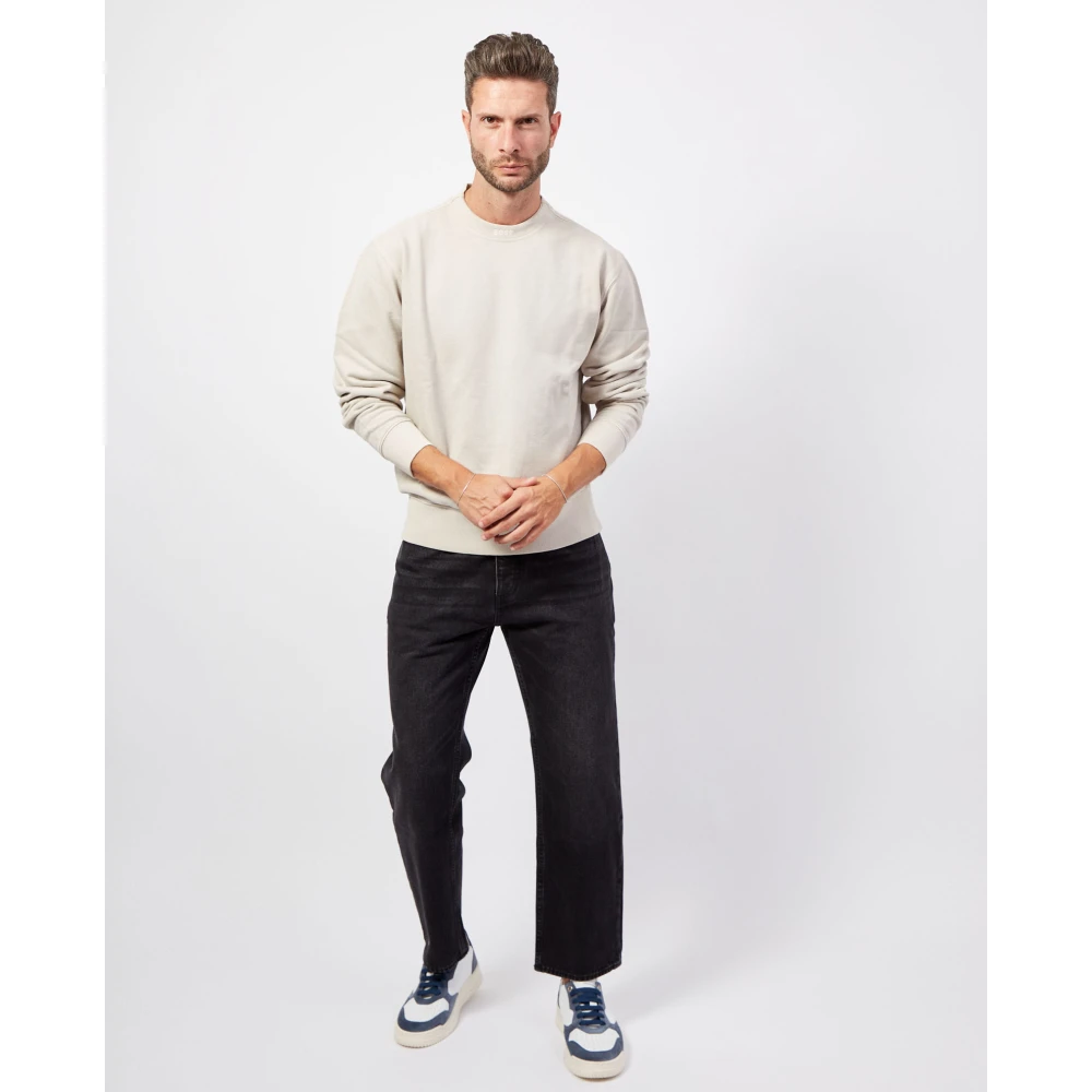 Boss Beige Crewneck Sweater Orange Collection Beige Heren