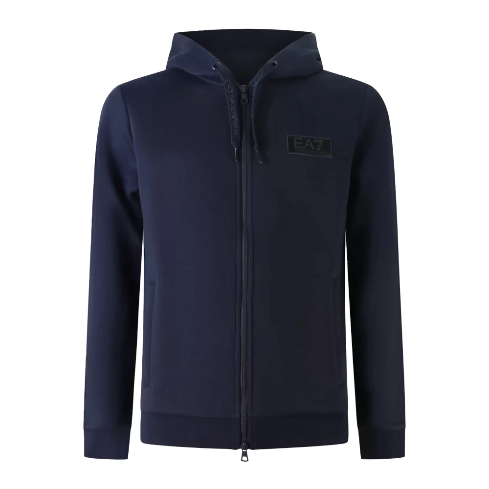 Emporio Armani Ea7 Men's Blue Zip-Throughs,, Stylish Sweatshirt For Men 2XL