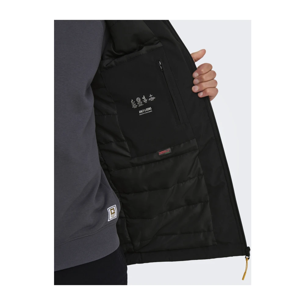 Only & Sons Zwarte Parka Athletische Jas Black Heren