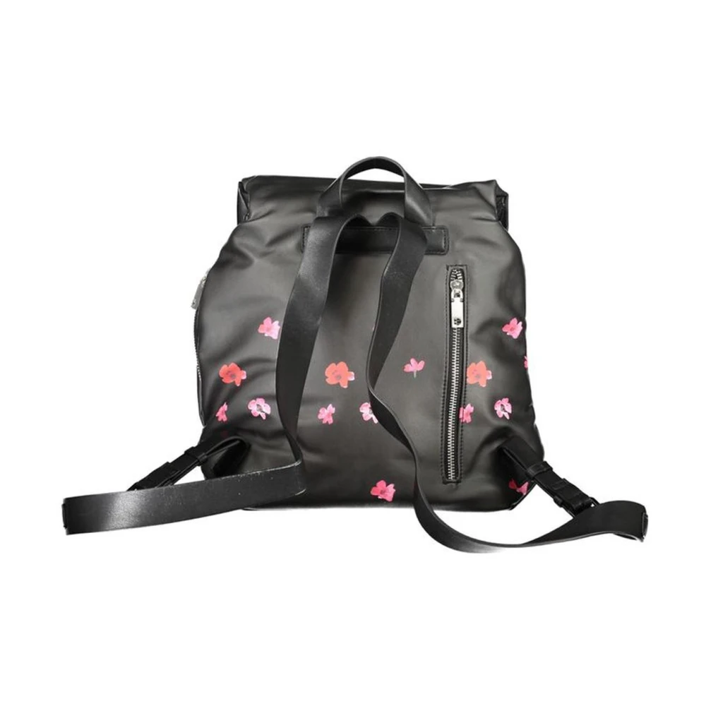 Desigual Zwarte Polyethyleen Rugzak met Zakken Black Dames