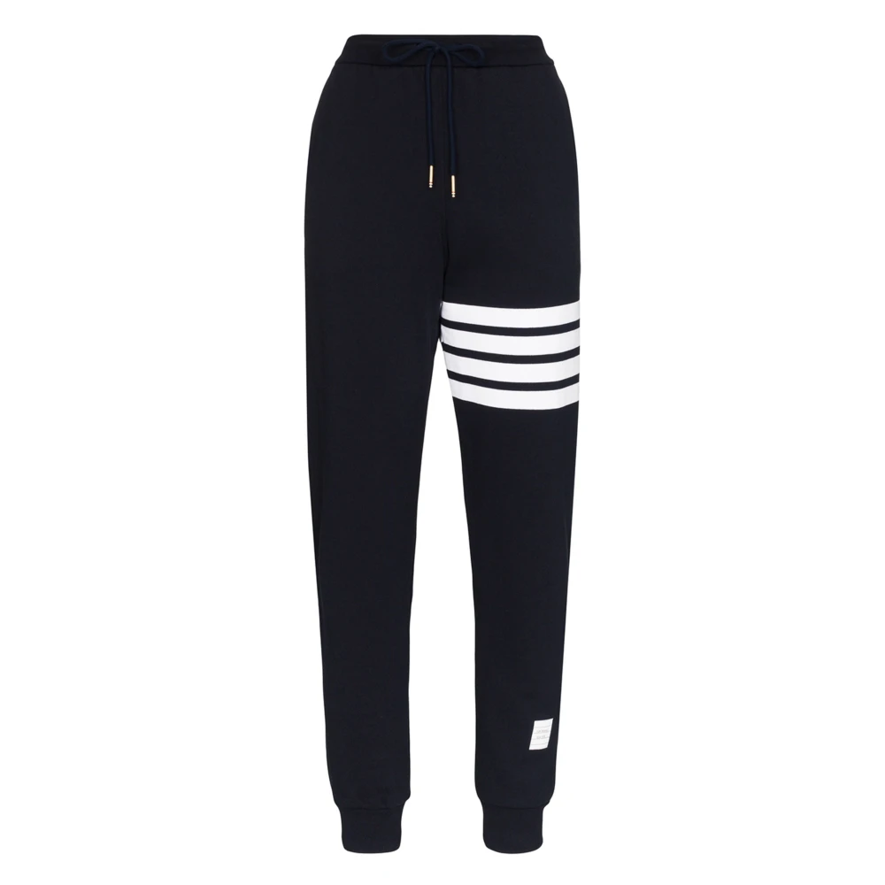 Thom Browne Navy Blauwe Gestreepte Sweatpants Blue Dames