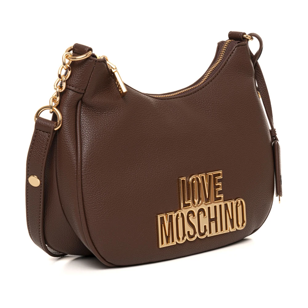 Love Moschino Halvemaanvormige tas met rits Brown Dames