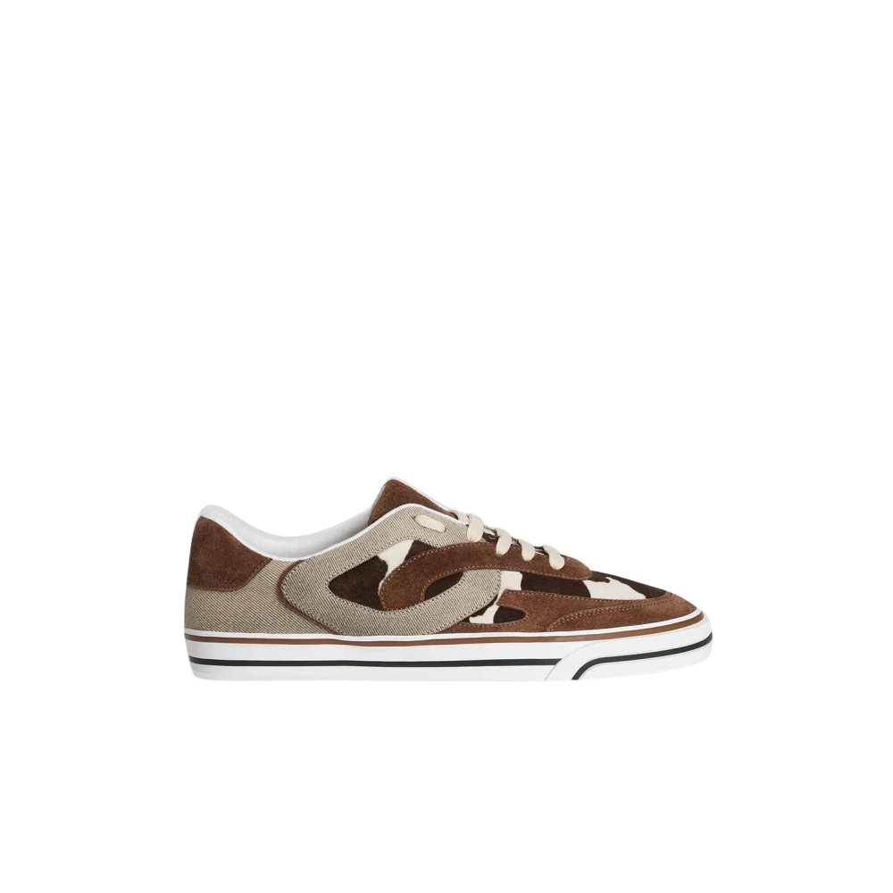 Dolce & Gabbana Men's Brown Sneakers, 11 Uk, Pony Dg Sailing Printed Trainers