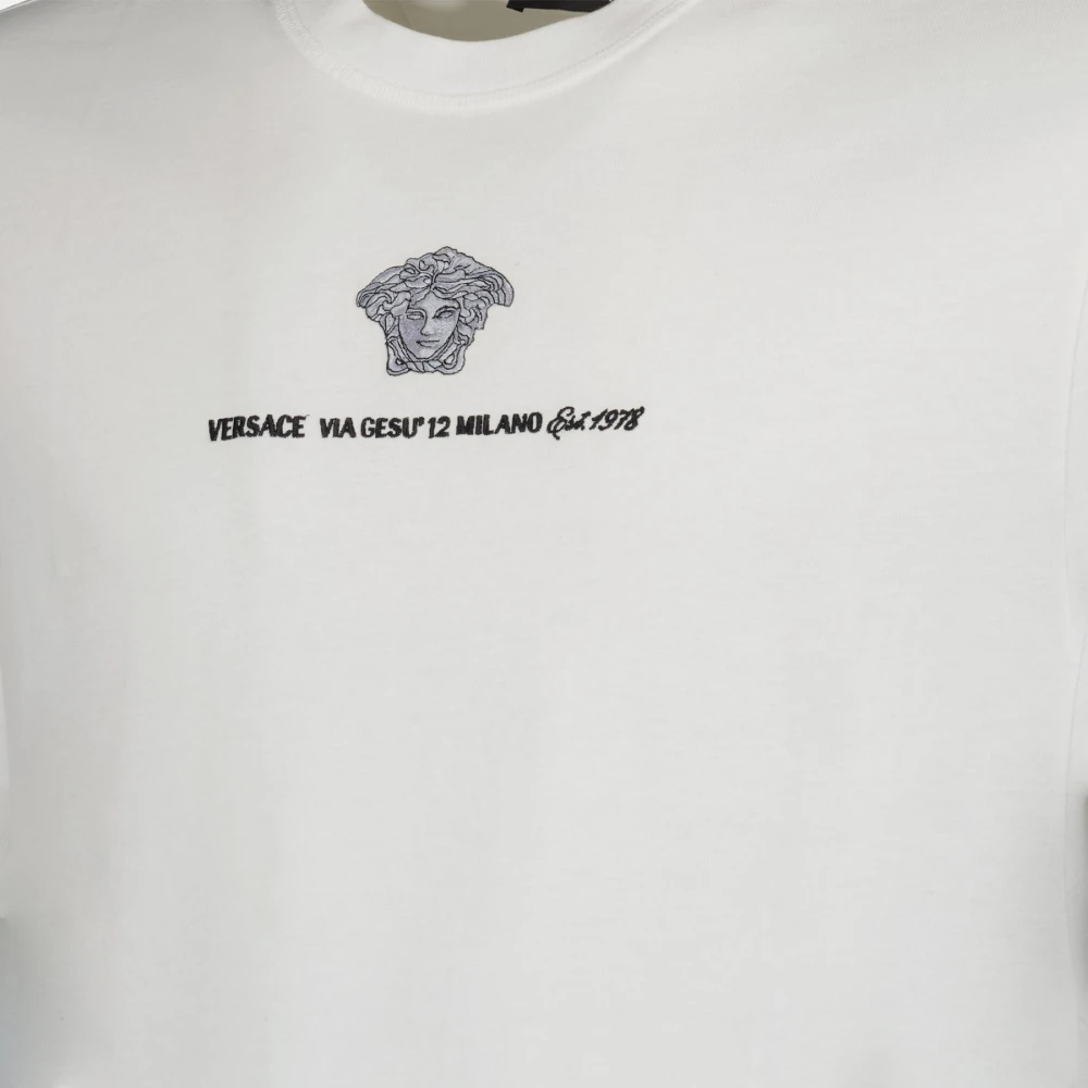 Versace Wit Ronde Hals T-shirt White Heren