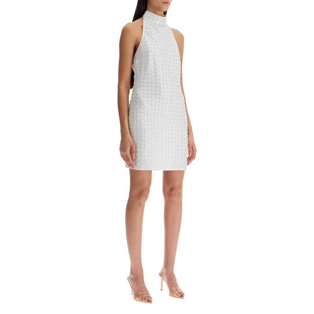 Rotate Birger Christensen Sequin Geborduurde Tulle Mini Jurk White Dames