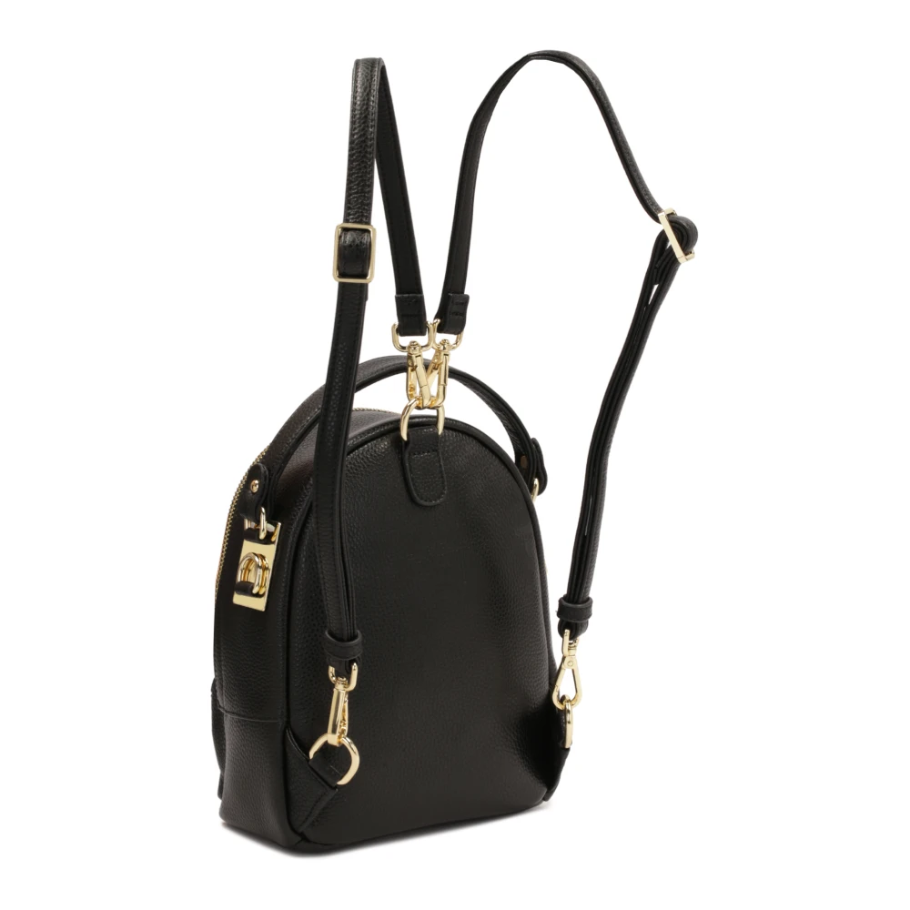 Kazar Zwarte leren 2-in-1 rugzak Black Dames