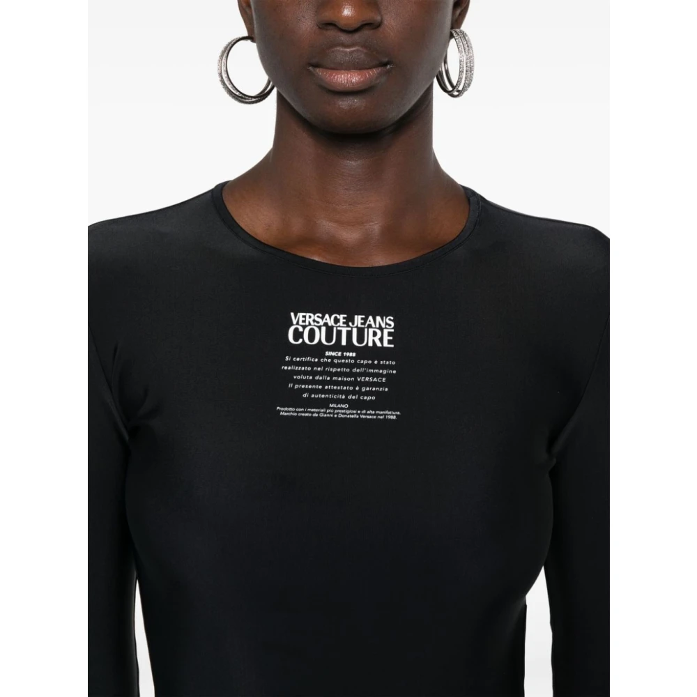 Versace Jeans Couture Zwarte Topwear voor Vrouwen Aw24 Black Dames