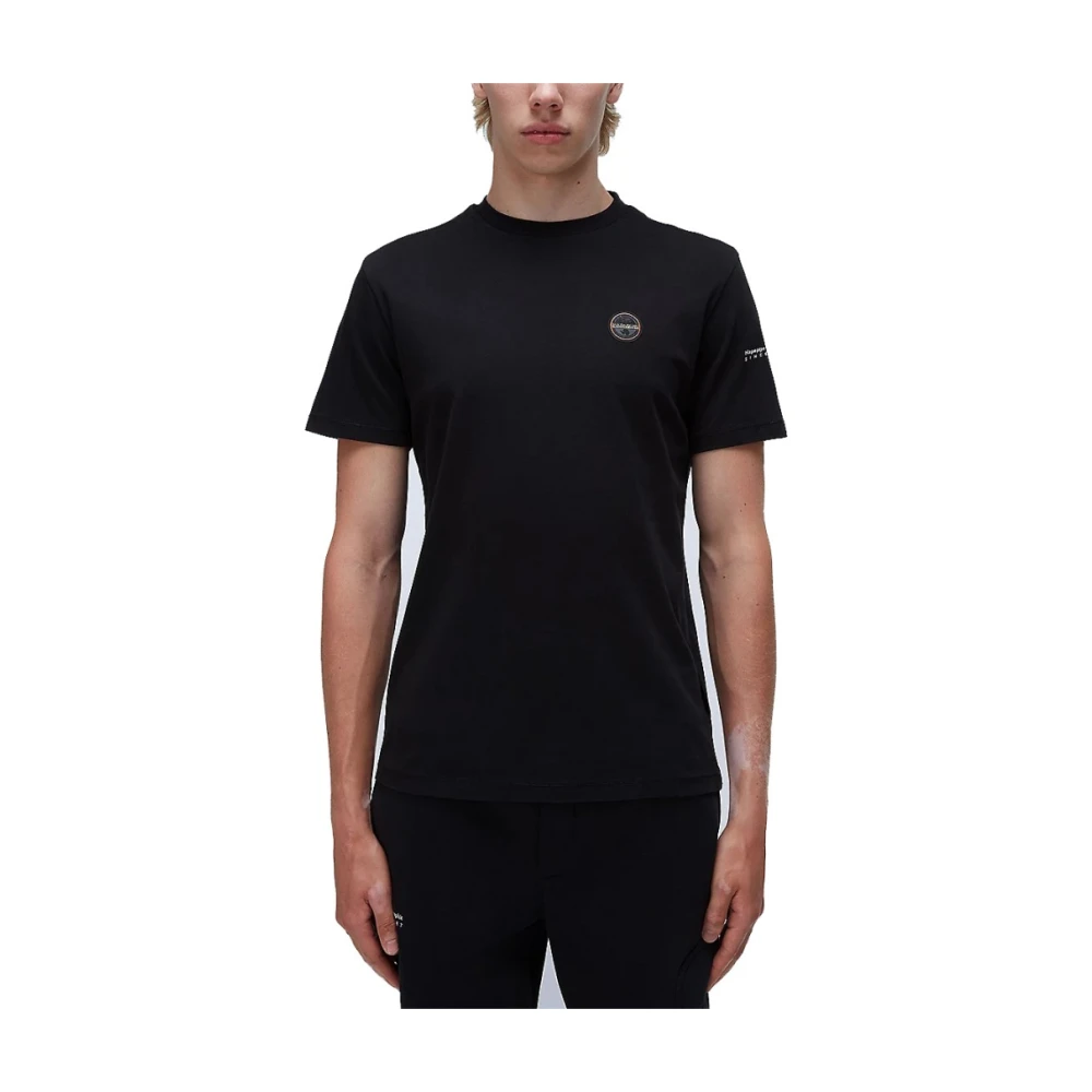 Napapijri Logo Badge Korte Mouw Shirts Black Heren