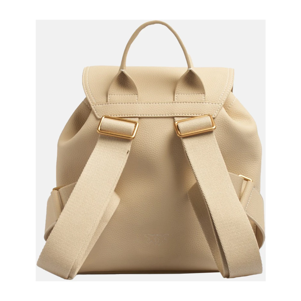 pinko Leren rugzak Beige Dames
