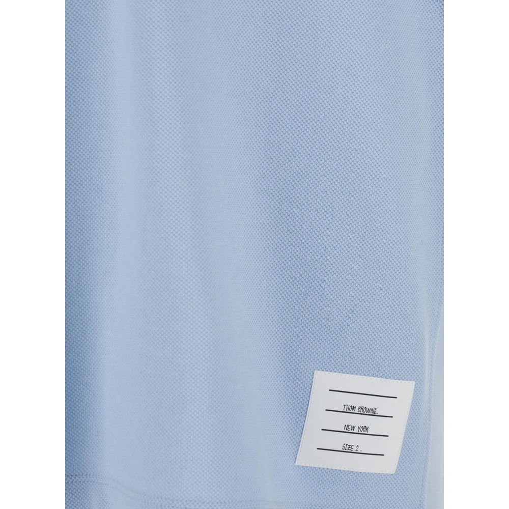 Thom Browne Blauw Polo Shirt met Streep Detail Blue Heren