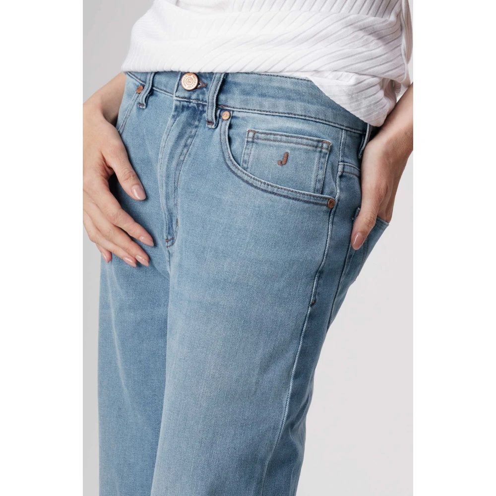 Jeckerson Jasmine Pantalone 5 zakken palazzo in denim tri-blend Blue Dames