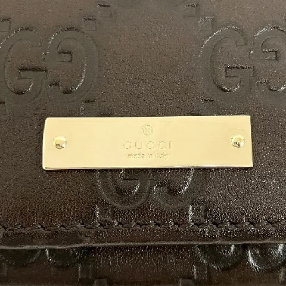 Gucci Vintage Pre-owned Leather wallets Brown Heren