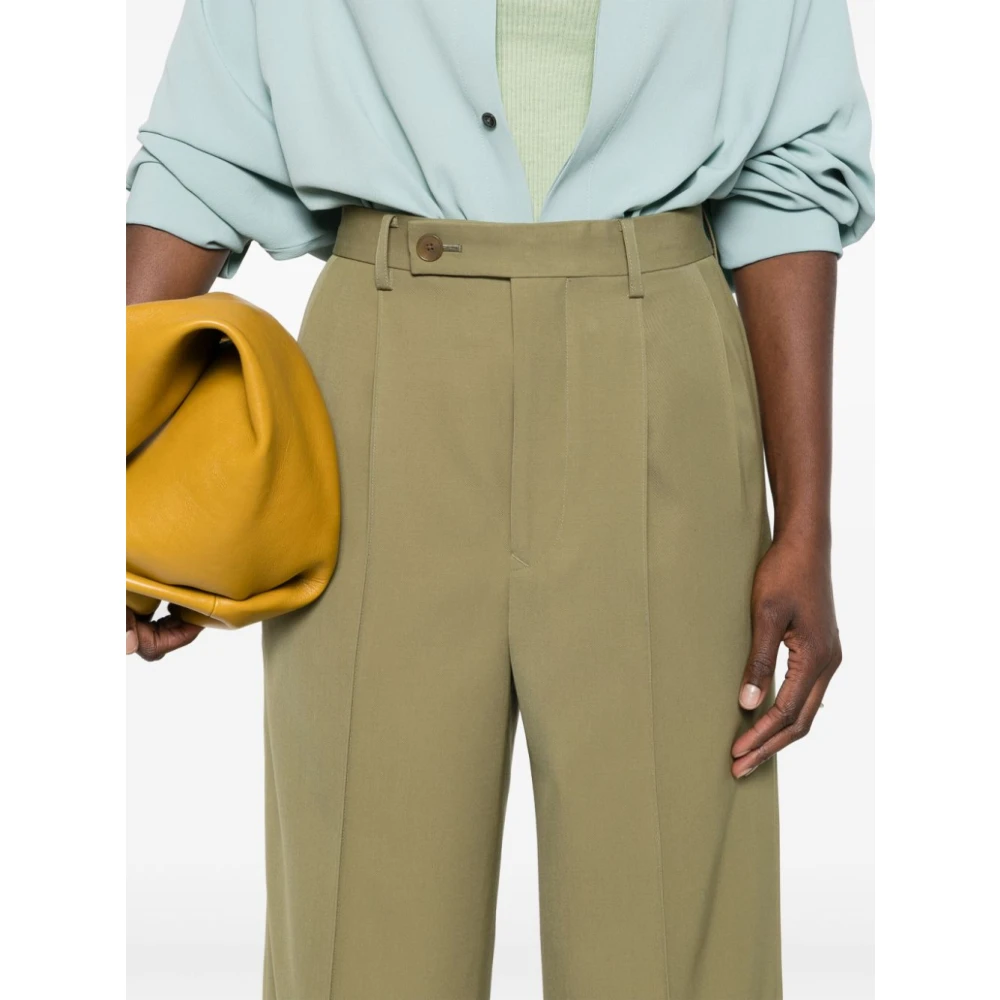 Auralee Khaki Wollen Broek met Rits Green Dames