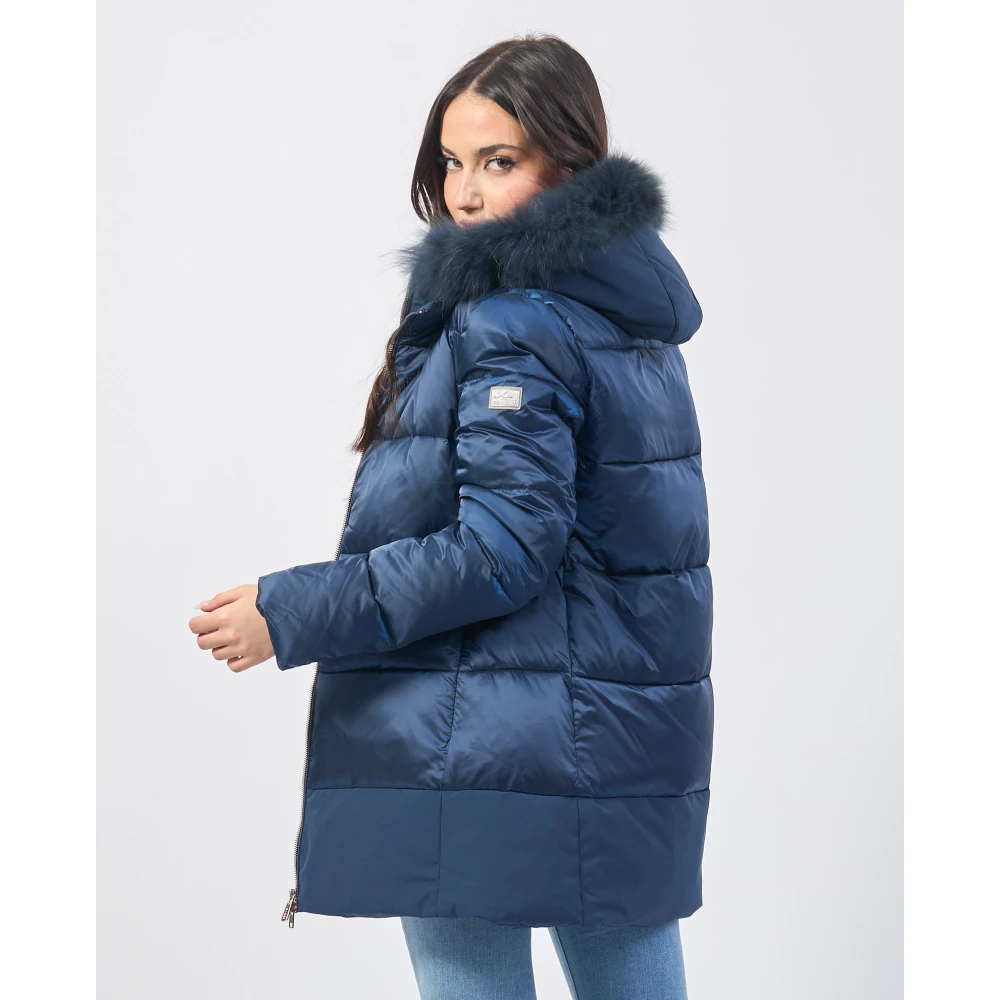 YES ZEE Blauwe gewatteerde jas met nepvest Blue Dames