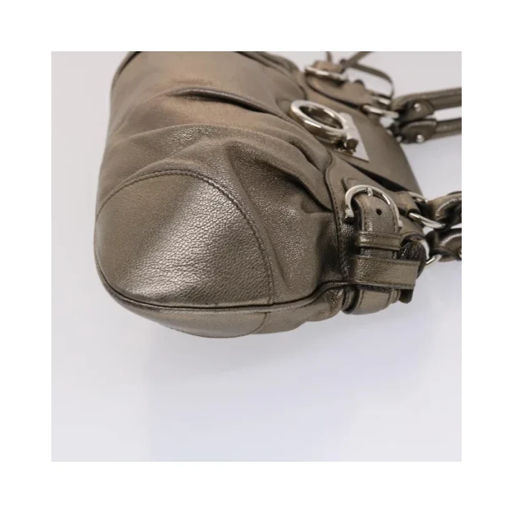 Salvatore Ferragamo Pre-owned Leather handbags Gray Unisex