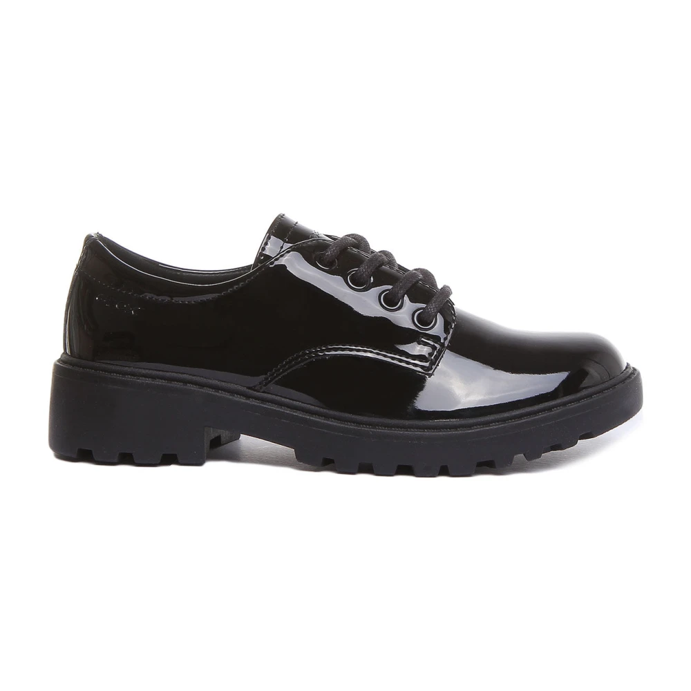 Geox , Kids Shoes, Unisex, Black, 28 Eu, Black Patent Leather Lace-Up School Shoes