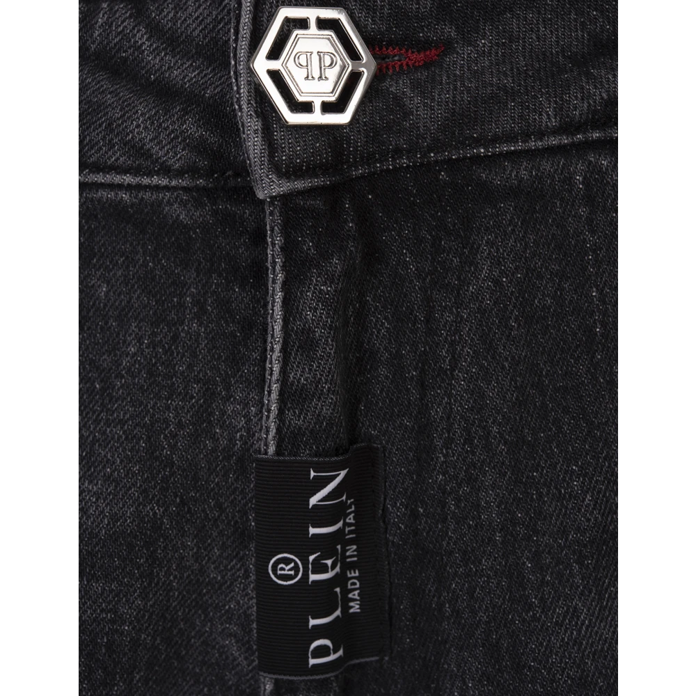 Philipp Plein Grijze Hexagon Detroit Fit Jeans Gray Heren